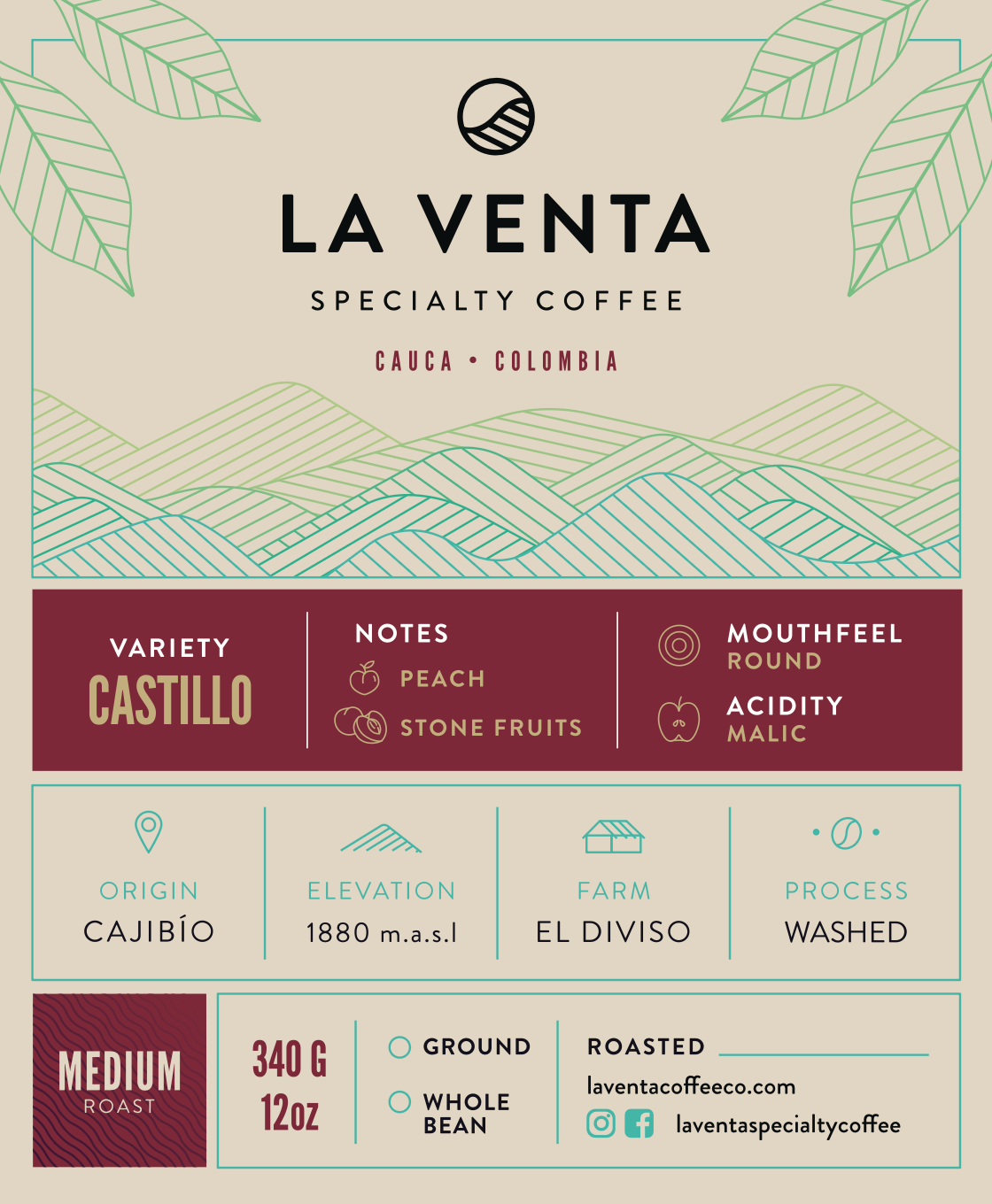 Castillo - Colombia Single Origin Coffee - 12oz bag